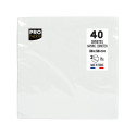 40 Pap. servet micro- reliëf 38x38 Wit/ St.