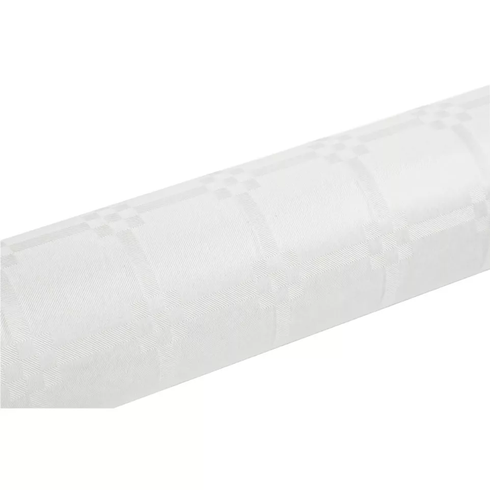 Damast tafelkleed rol 1,18x25m Wit-/ St.