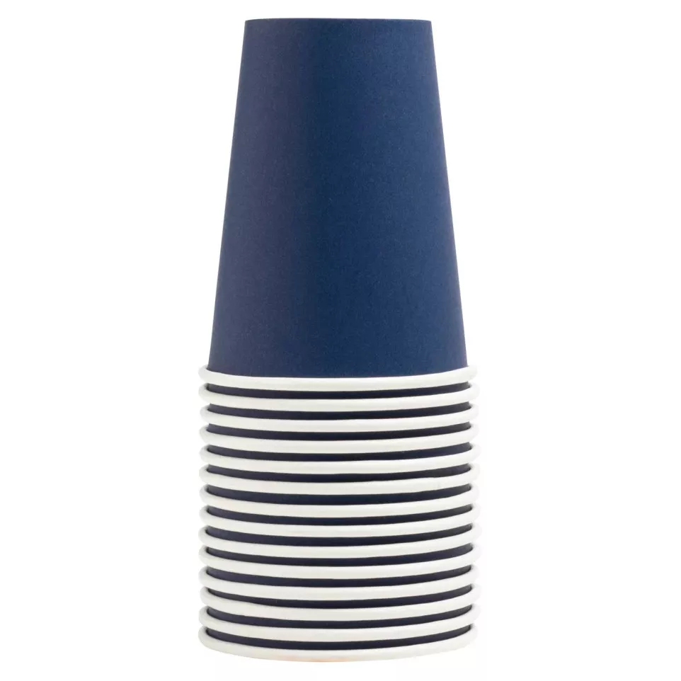 15 Bekers, karton 20cl Marineblauw-/ St.