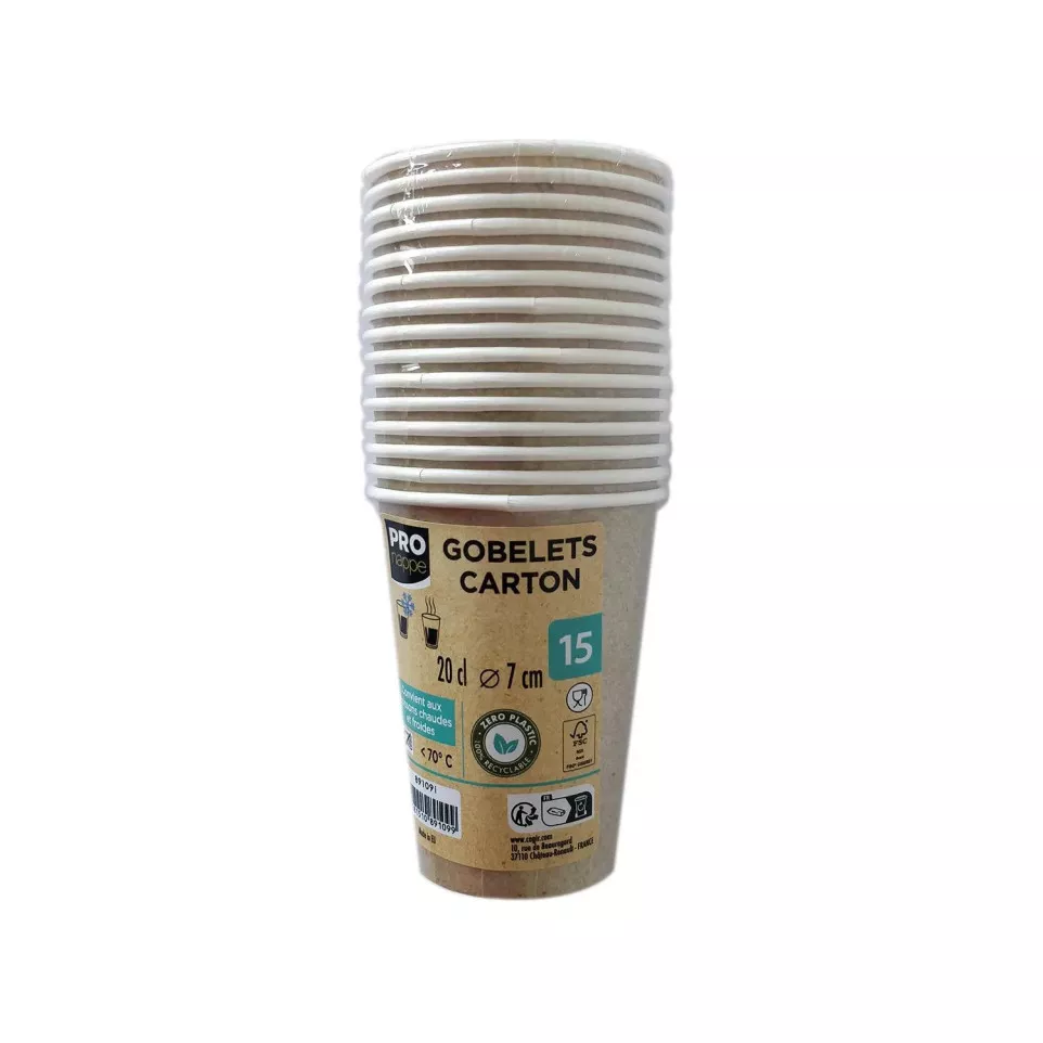 15 Paper cups, 20 cl/ Pc.