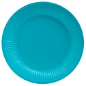 20 Borden, rond kart-on Ø 23 cm Turkoois/ St.