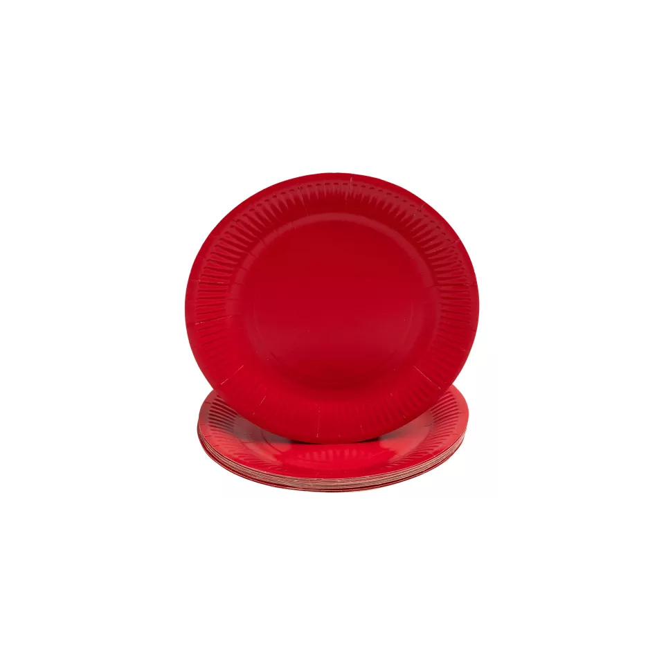 20 Borden, rond karton Ø 23 cm Rood-/...