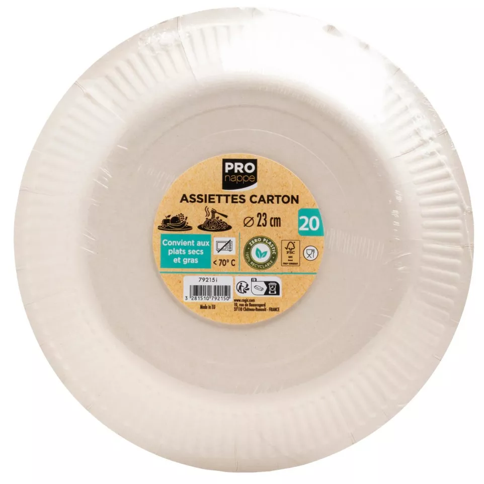 20 Borden, rond karton Ø 23 cm Rood-/...