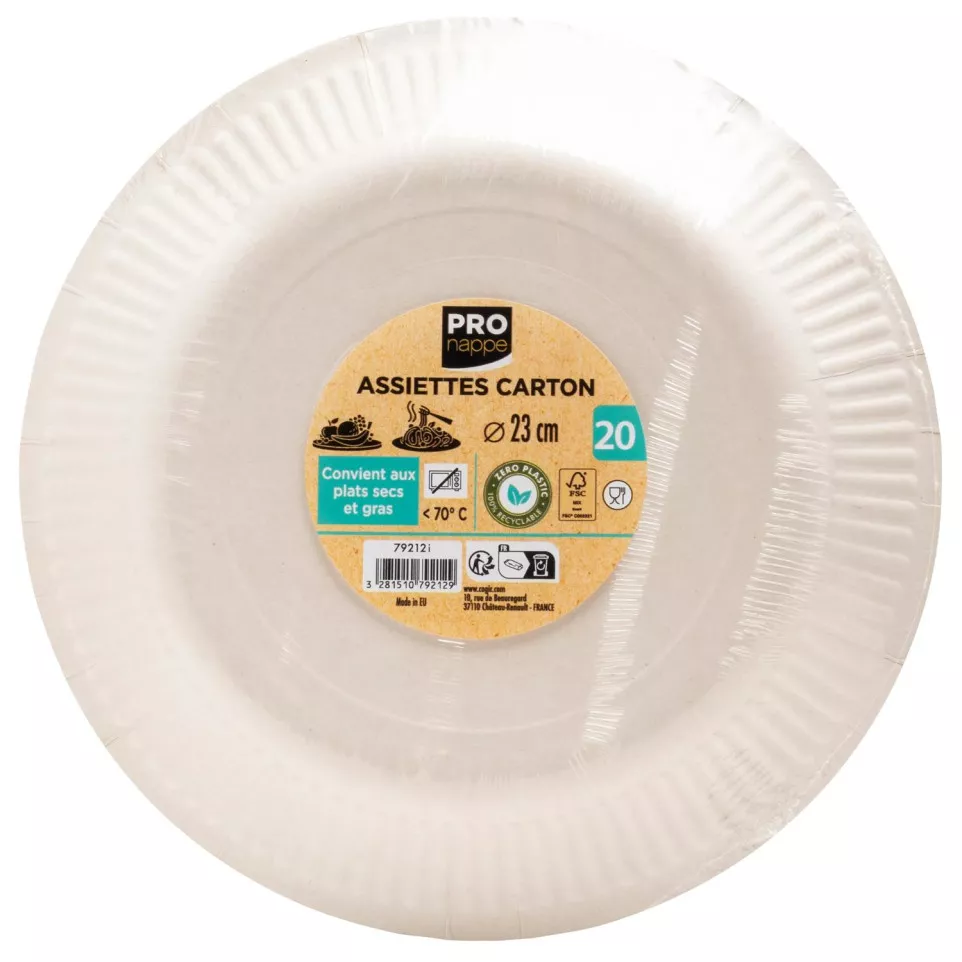 20 Borden rond karto-n Ø23 cm...