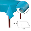 Damast tafelkleed ro-l 1,18x6m Turkoois/ St.