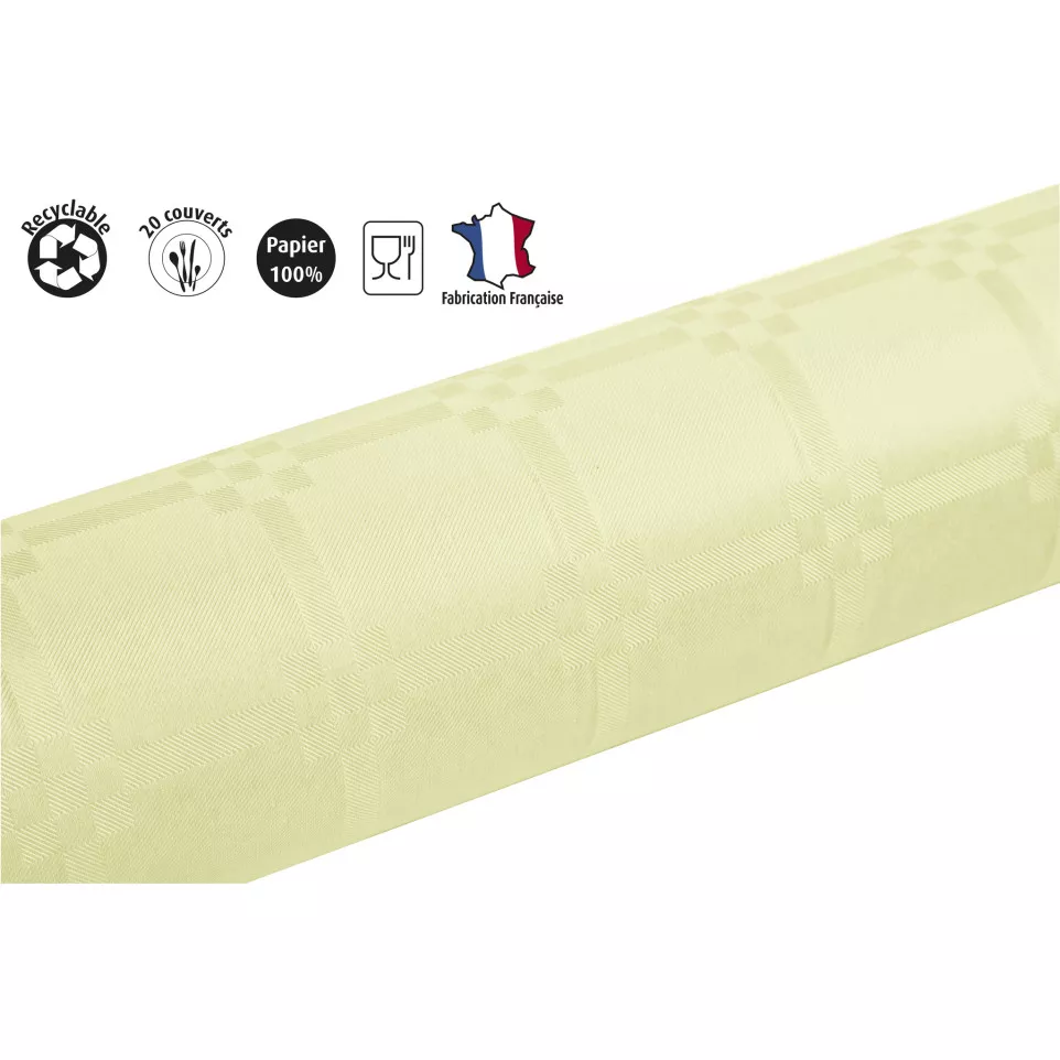Damast tafelkleed rol 1,18x6m Ivoor-/...