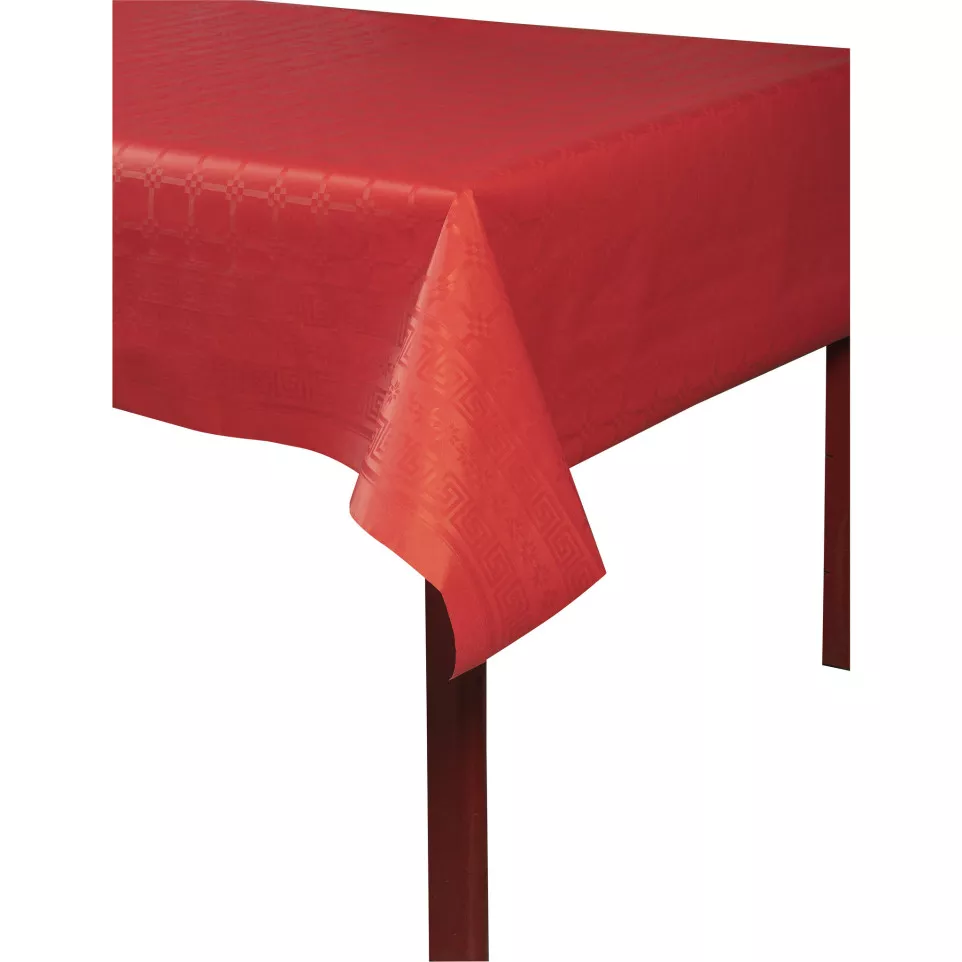 Damast tafelkleed rol 1,18x6m Rood-/ St.