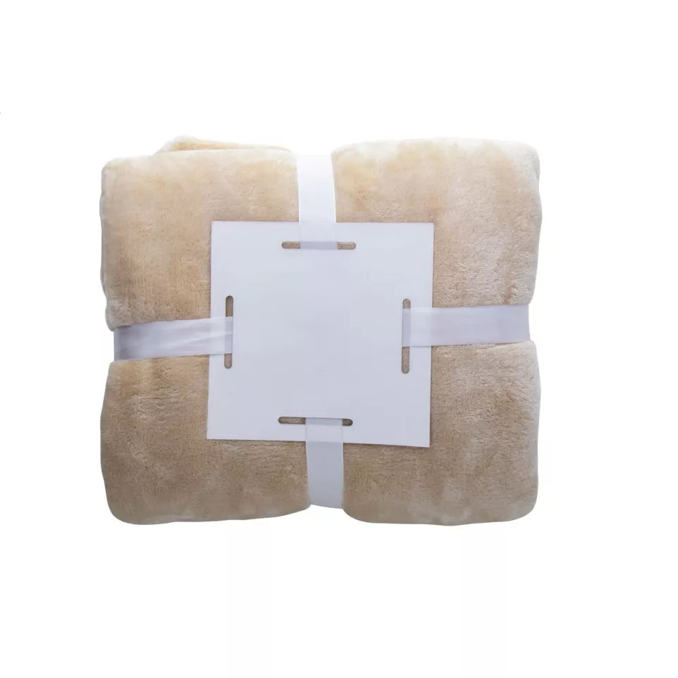 Espoo beige  flannel blanket 