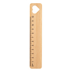 Rooler natural  bamboo ruler, heart 