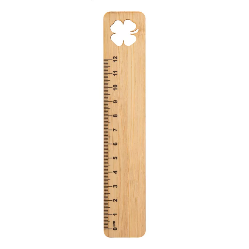 Rooler natural  bamboo ruler, clover 