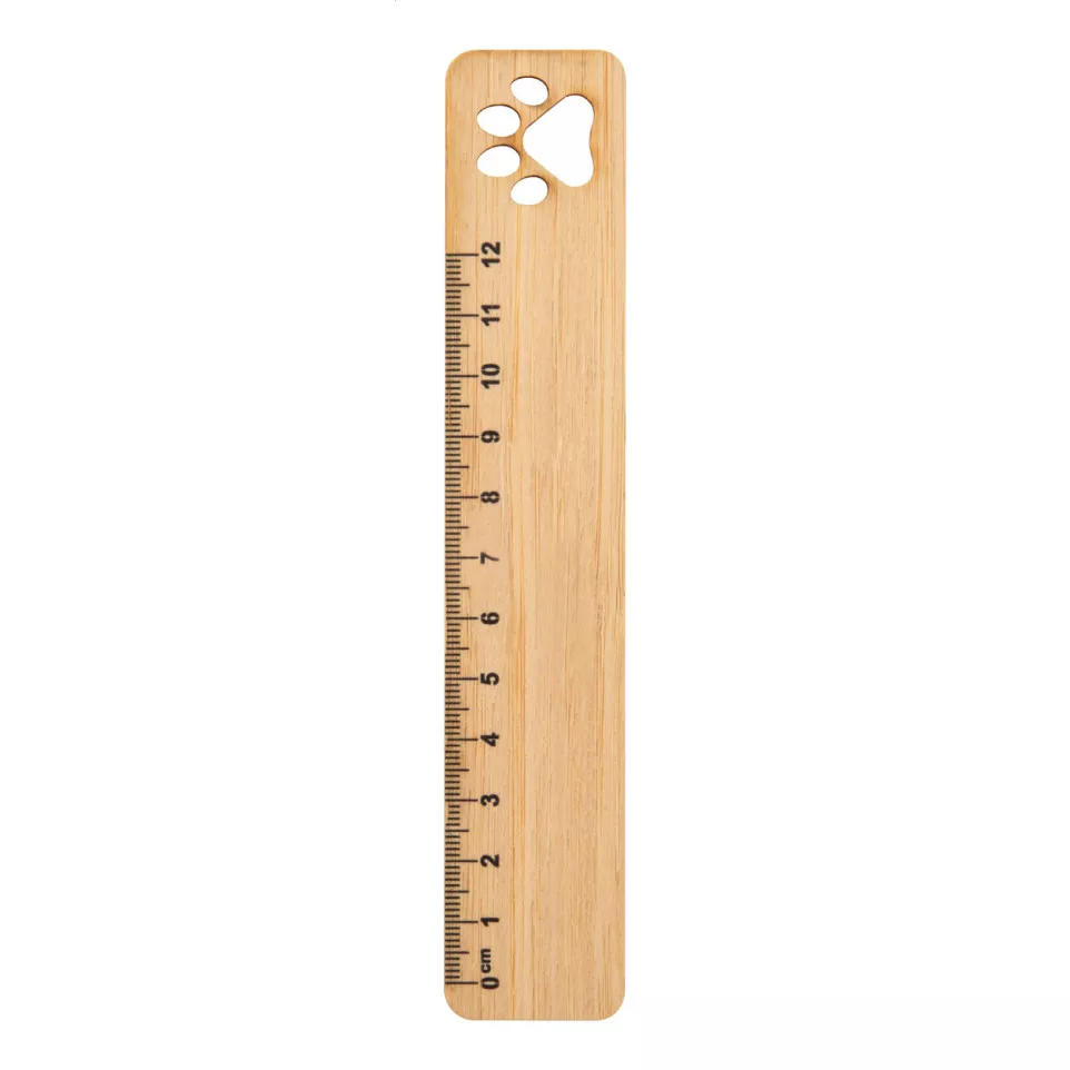 Rooler natural  bamboo ruler, paw 