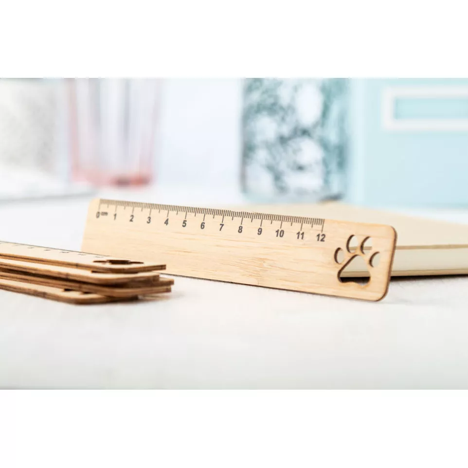 Rooler natural  bamboo ruler, paw 