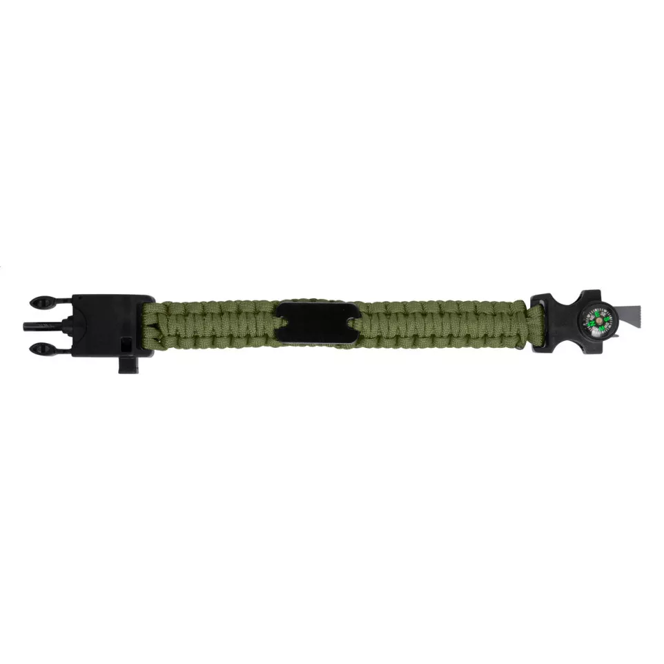Peary groen zwart survival armband 