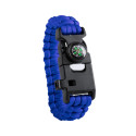 Peary blauw zwart survival armband 