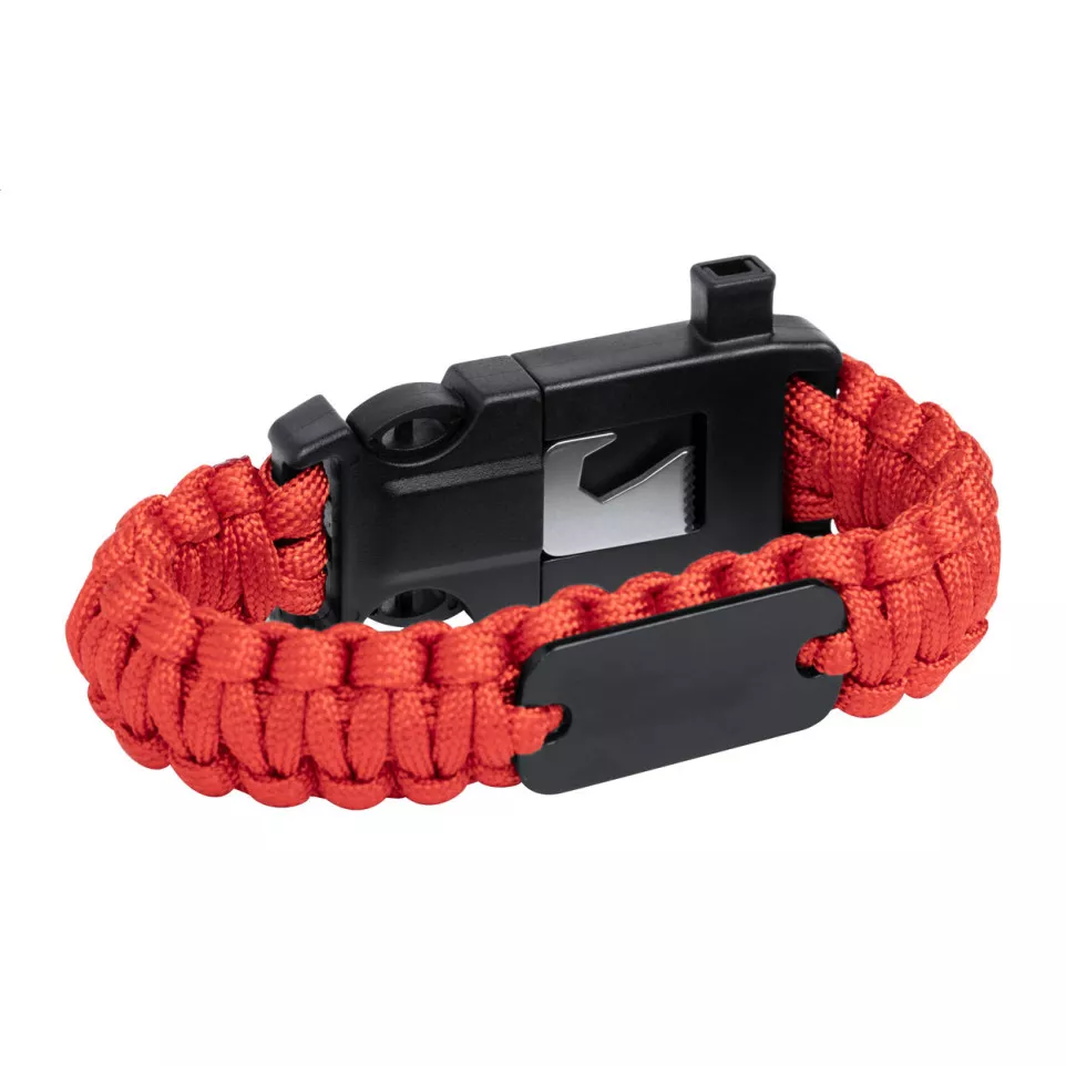 Peary rood zwart survival armband 