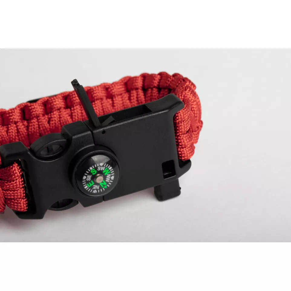 Peary rood zwart survival armband 