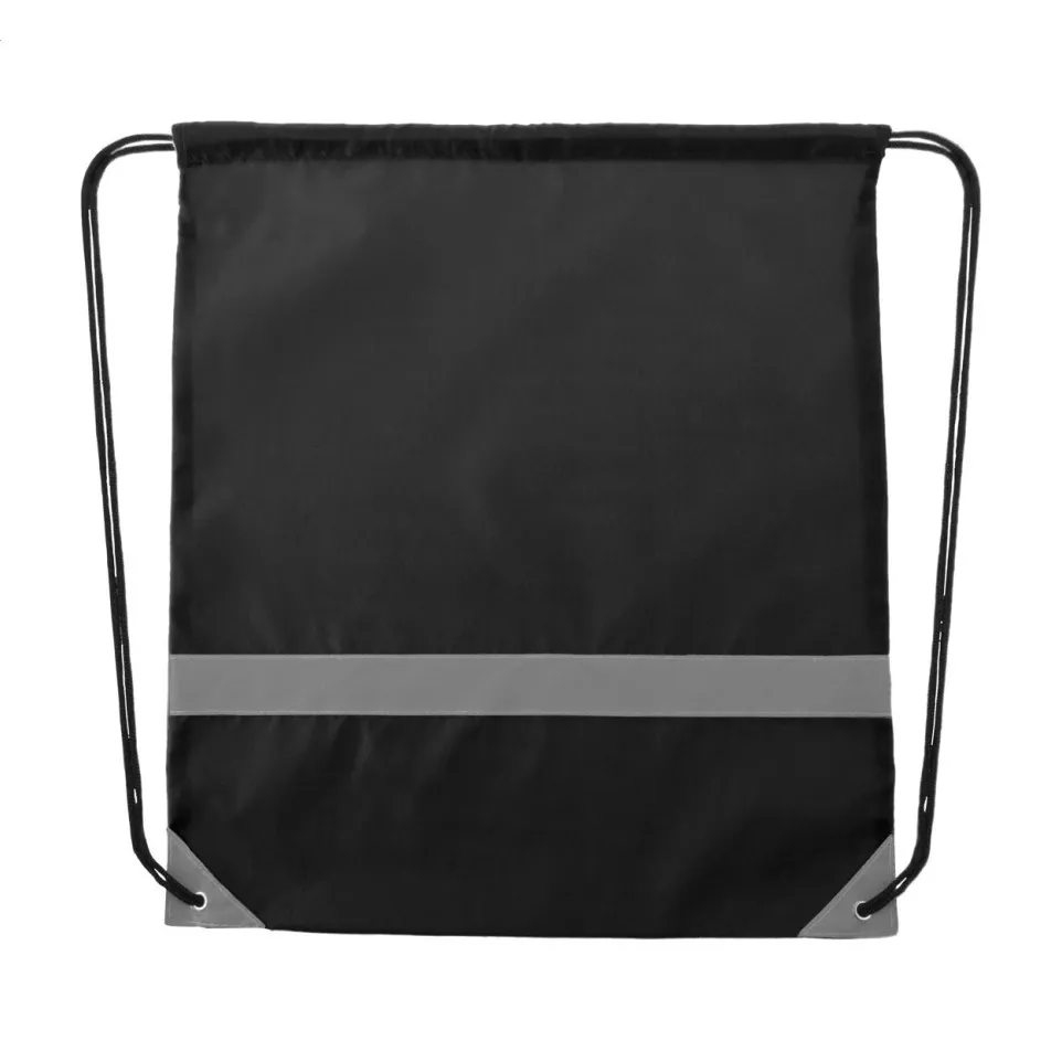 Vidraw black  reflective drawstring bag 