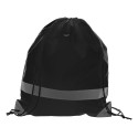 Vidraw black  reflective drawstring bag 