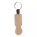 BooCart EU natural  bamboo trolley coin keyring 