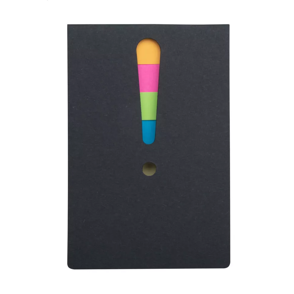 Exclam black  sticky notepad 