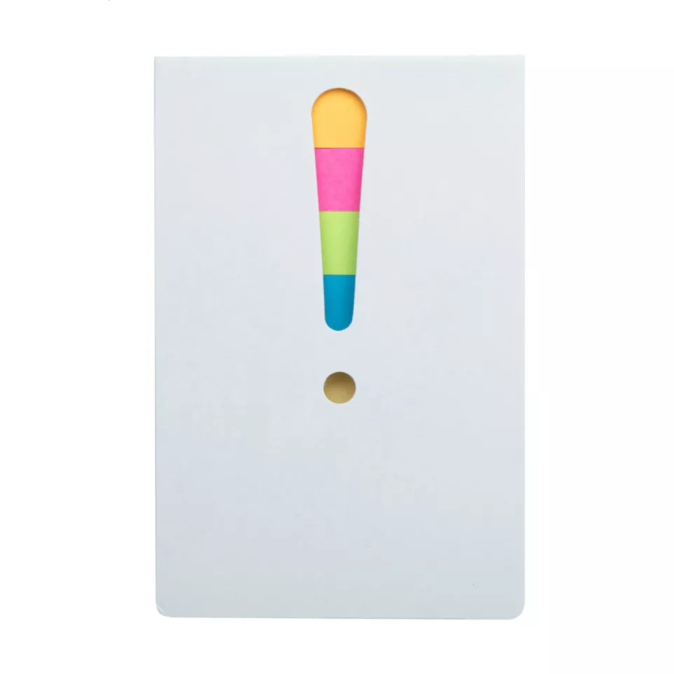 Exclam white  sticky notepad 