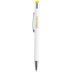 Wirly yellow white touch ballpoint pen 