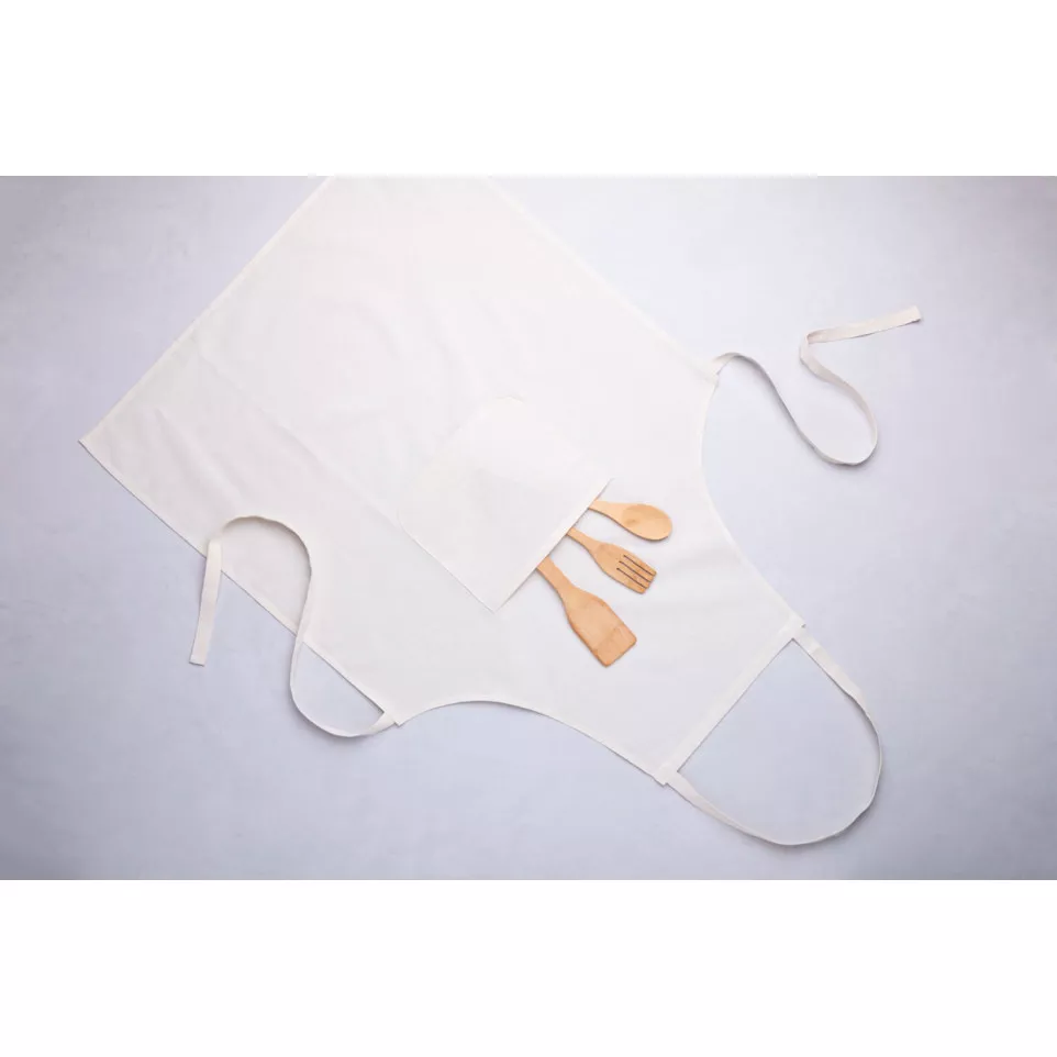 Crudo beige  cotton apron 