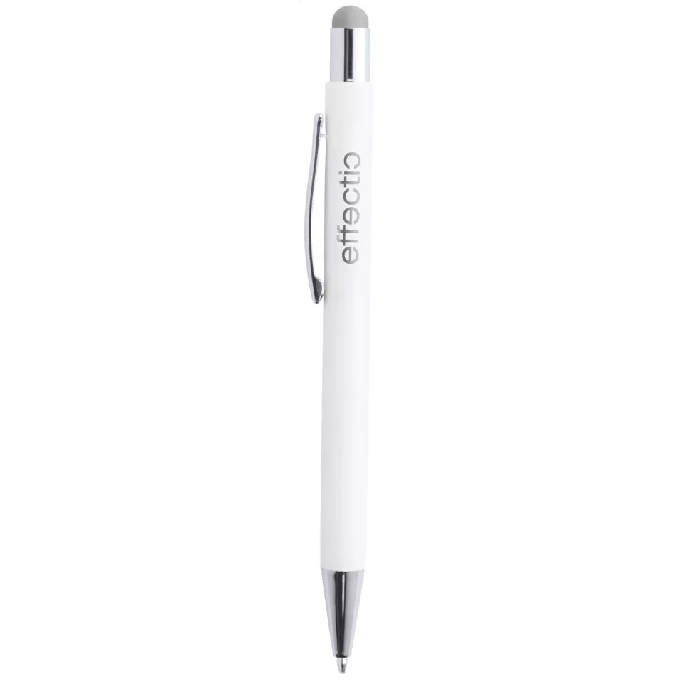 Wirly silver white touch ballpoint pen 