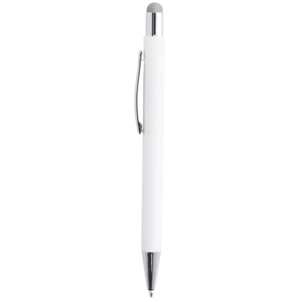 Wirly silver white touch ballpoint pen 