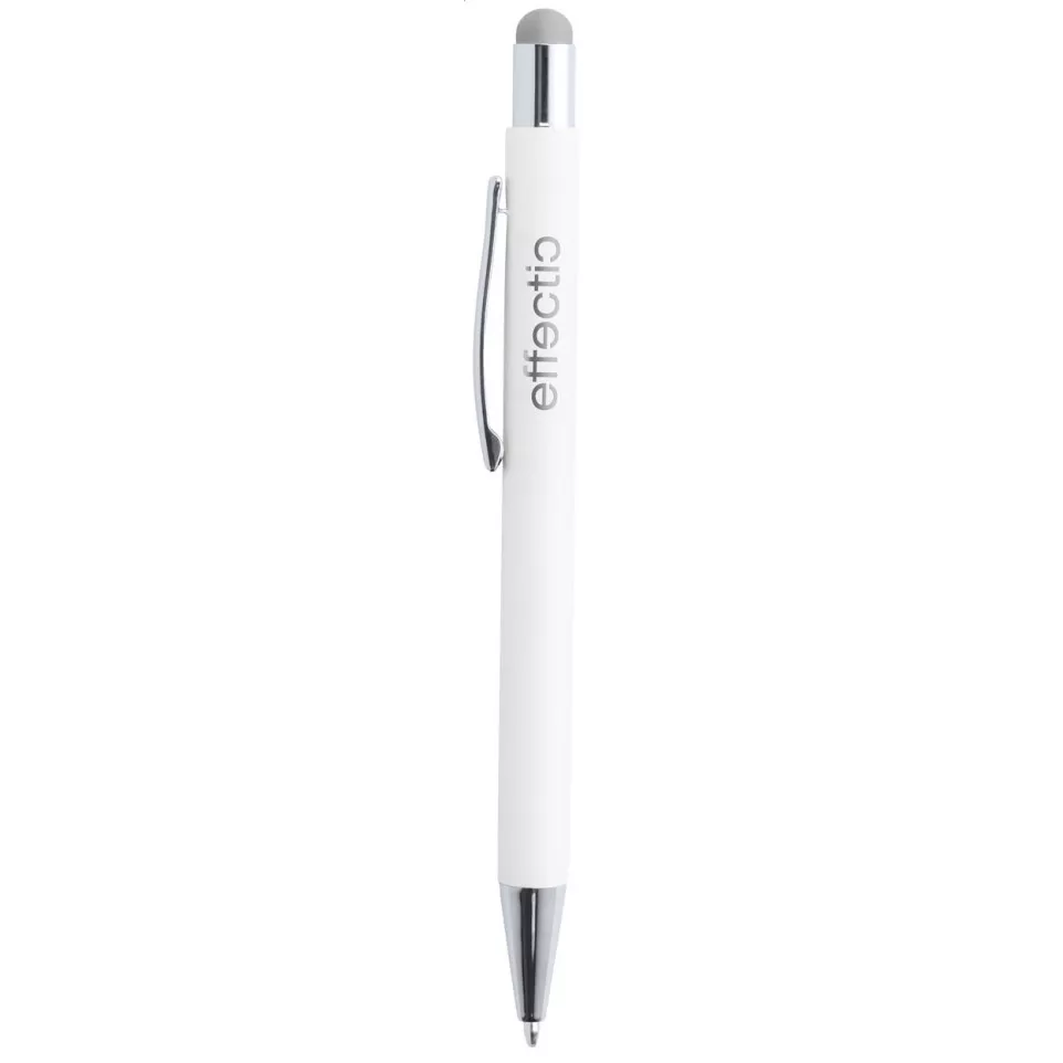 Wirly silver white touch ballpoint pen 