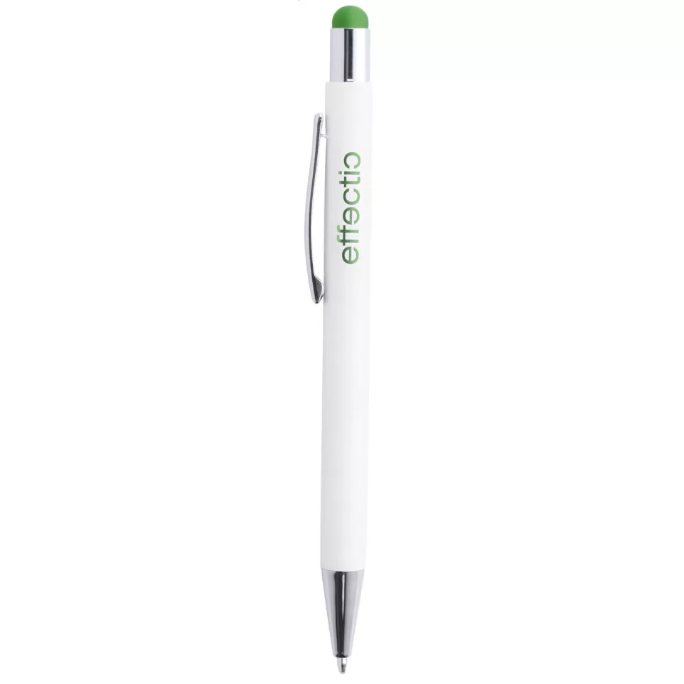 Wirly green white touch ballpoint pen 