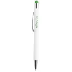 Wirly green white touch ballpoint pen 