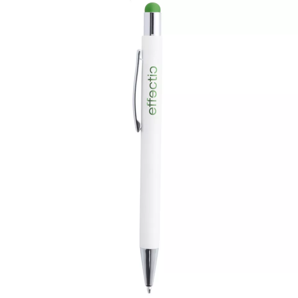 Wirly green white touch ballpoint pen 