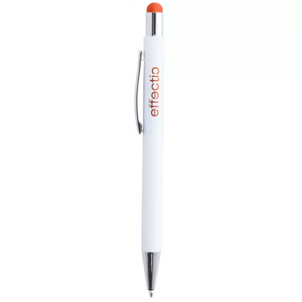 Wirly orange white touch ballpoint pen 