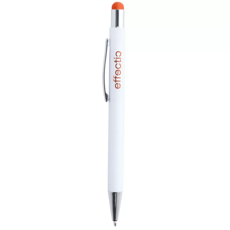 Wirly orange white touch ballpoint pen 