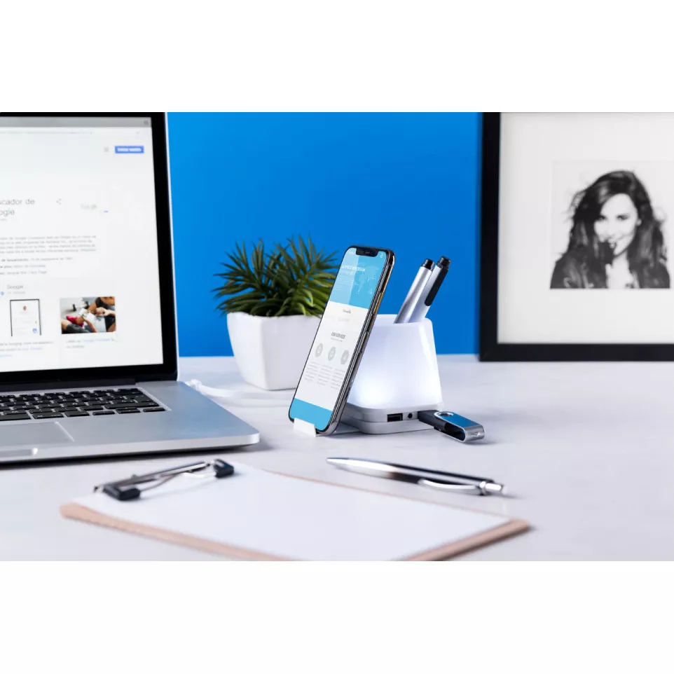 Lumeo wit  pennenhouder met USB-hub 