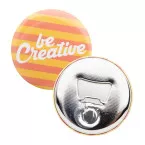 MagBadge Bottle silver white pin button bottle opener 