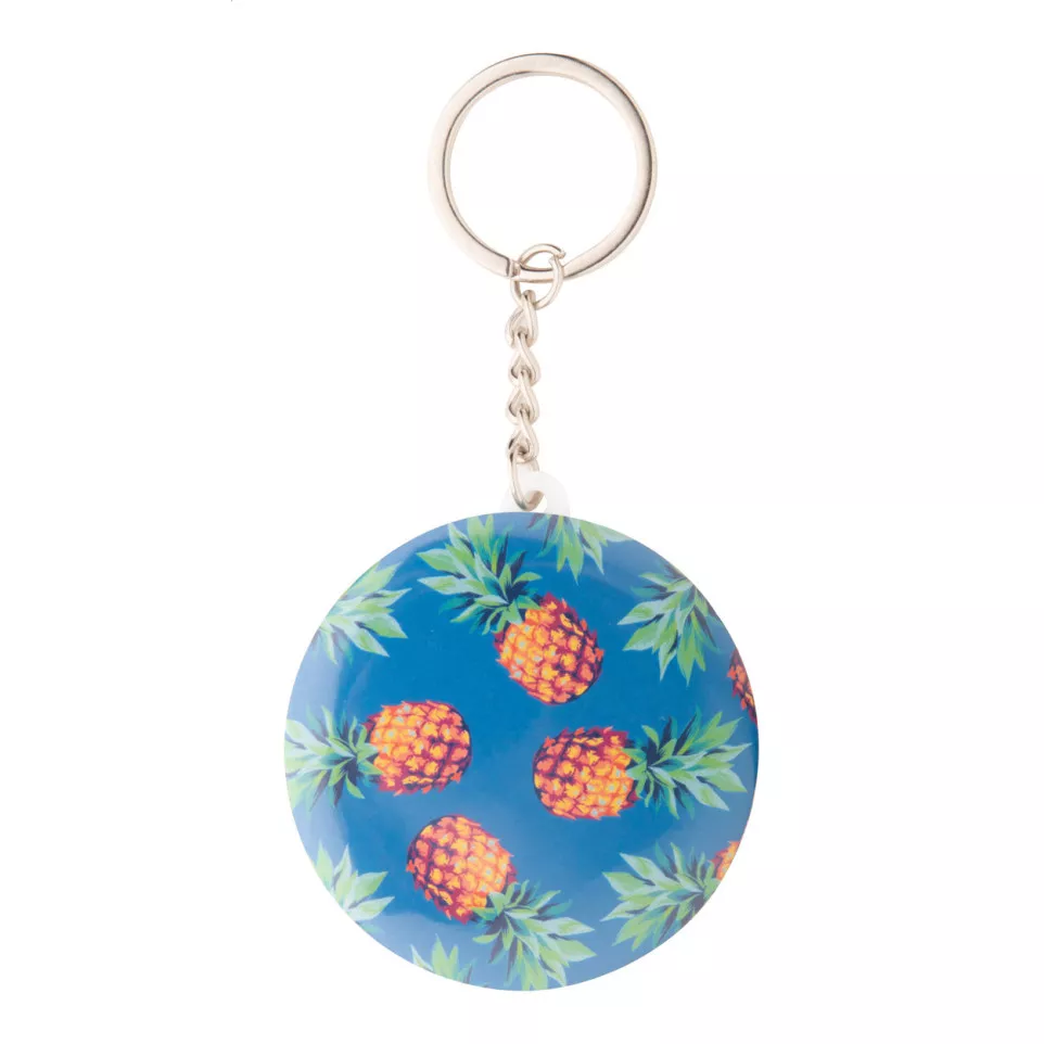 KeyBadge Bottle zilver wit button...