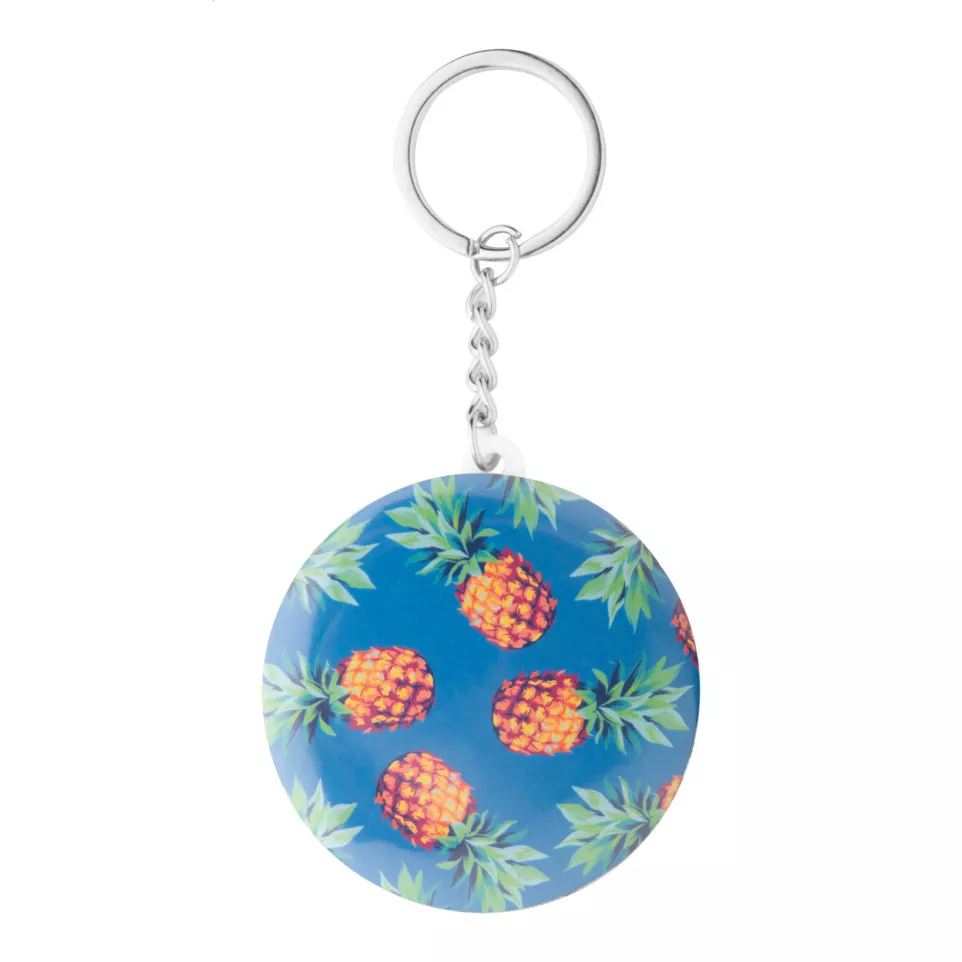 KeyBadge Bottle zilver wit button...