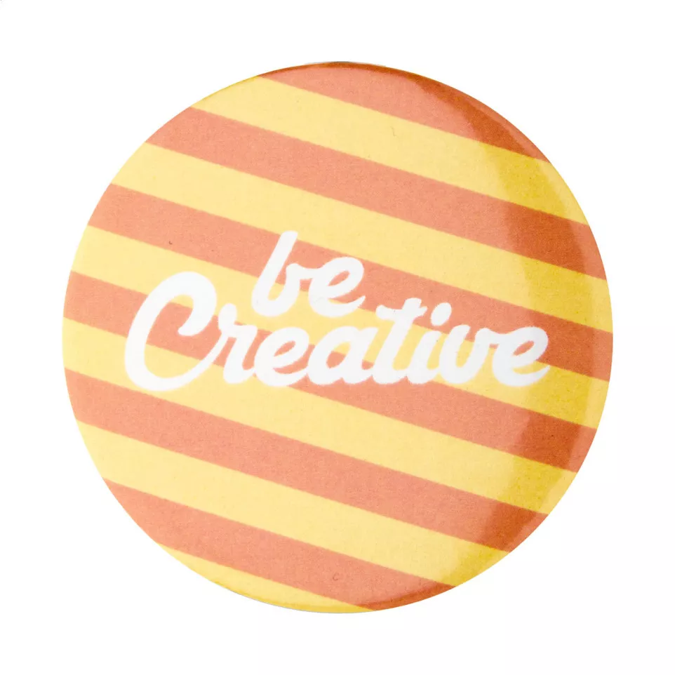 PinBadge Maxi white silver pin button...