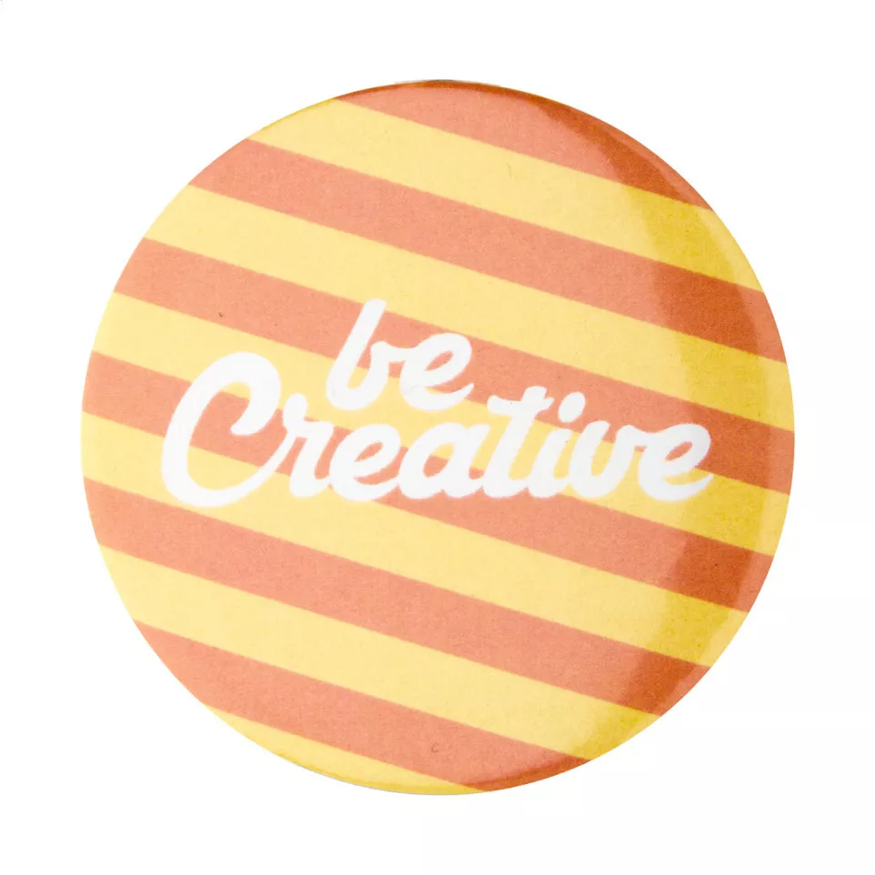 PinBadge Maxi white silver pin button...