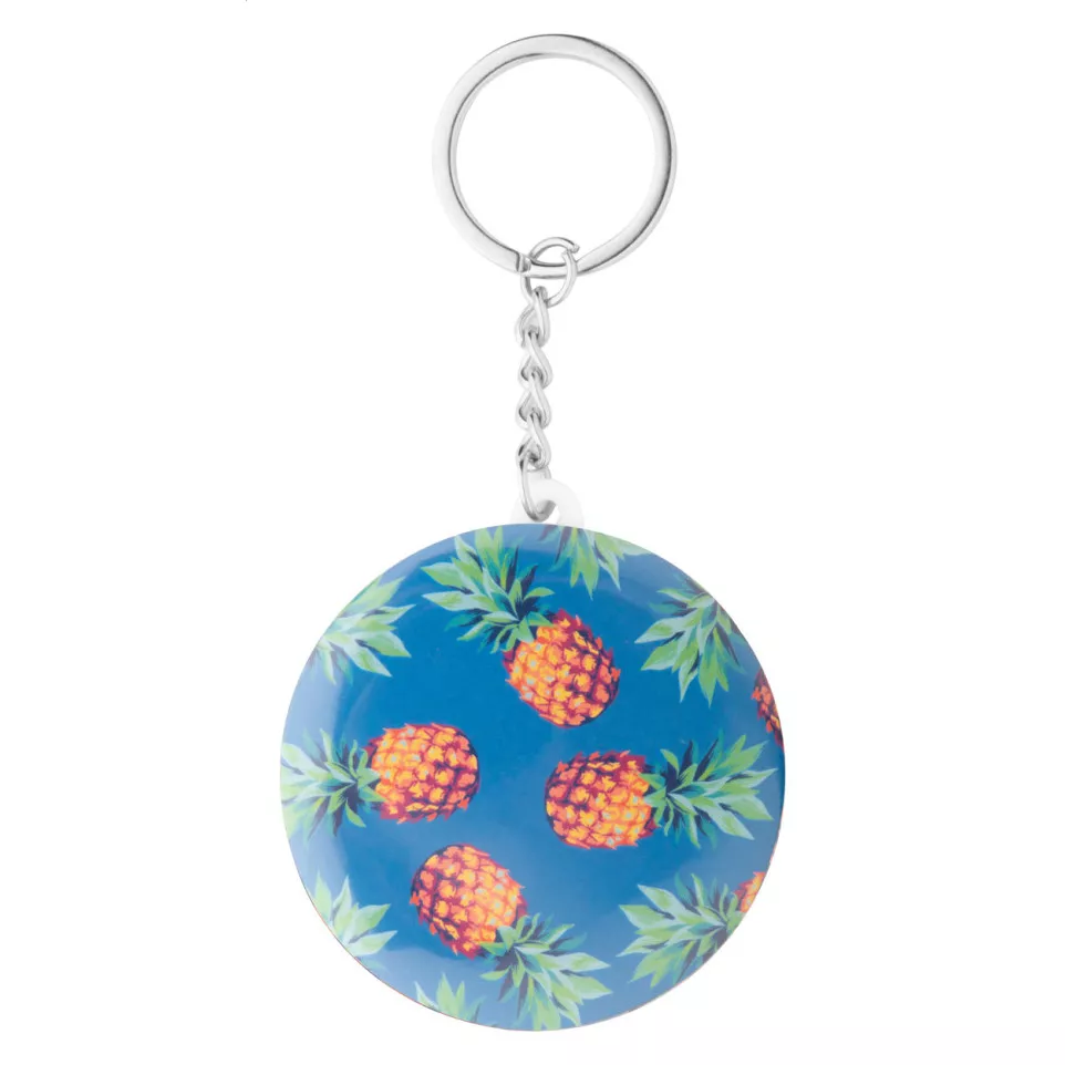 KeyBadge Mini white  pin button keyring 