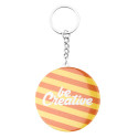 KeyBadge Mini wit  button sleutelhanger met pin 