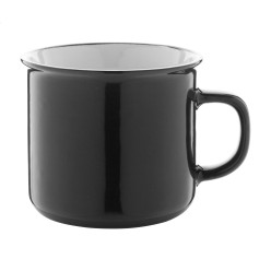 Woodstock black white vintage mug 