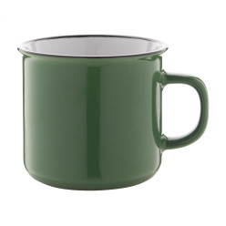 Woodstock dark green white vintage mug 