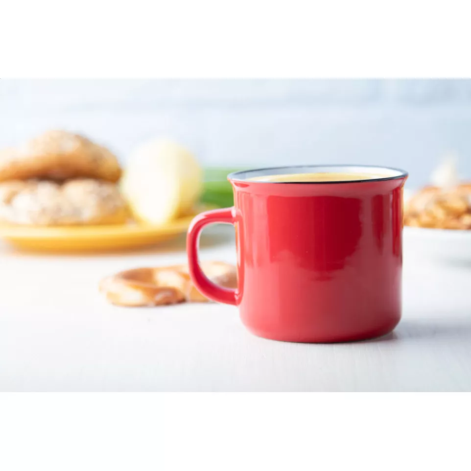 Woodstock red white vintage mug 