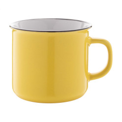 Woodstock yellow white vintage mug 
