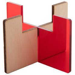 Candix transparent red  candle holder 