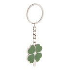 Lucky green silver keyring 