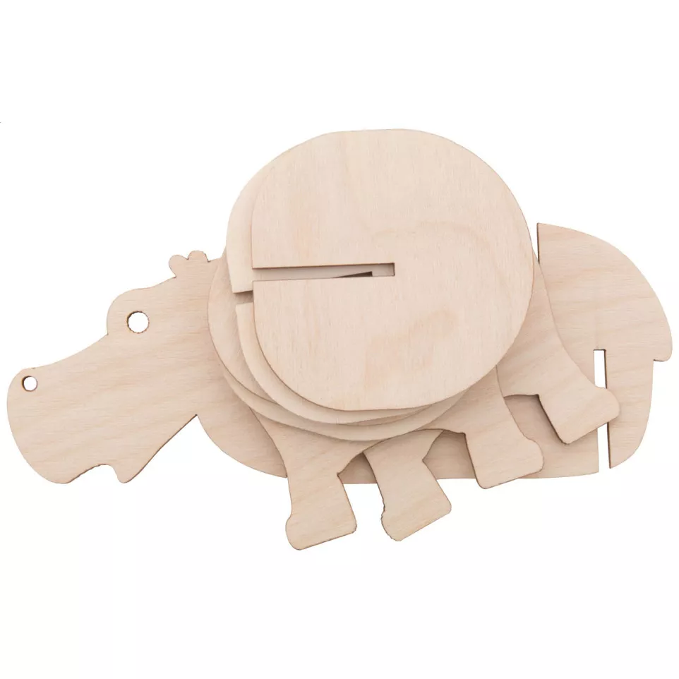 Noah natural  coaster set, hippo 